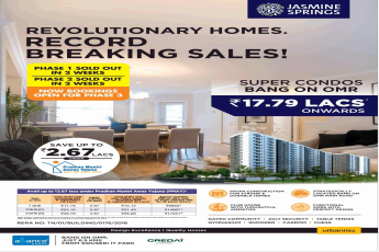 Save upto 2.67 Lakhs under Pradhan Mantri Awaas Yojna at Alliance Jasmine Springs in Chennai